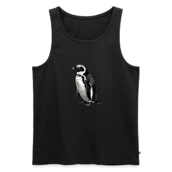 Pinguin - Männer Premium Bio Tank Top - Schwarz - Vorne - Michal (187cm)