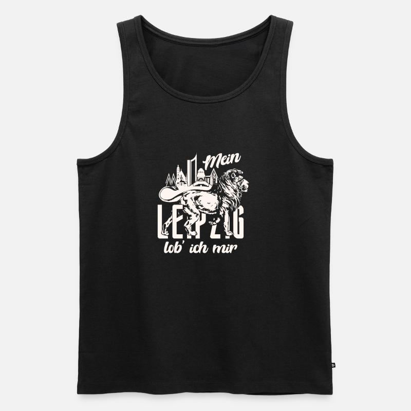 Mein Leipzig Lob' ich Mir Dunkel - Männer Premium Bio Tank Top - Schwarz