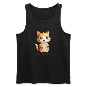 KATZEN, MILCHSCHNURRBART - Männer Premium Bio Tank Top - Schwarz - Vorne - Michal (187cm)