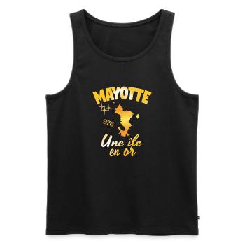 Geschenkidee Grafikdesign Karte von Mayotte 976 - Männer Premium Bio Tank Top - Schwarz - Vorne - AI Model Male 178 light (178cm)