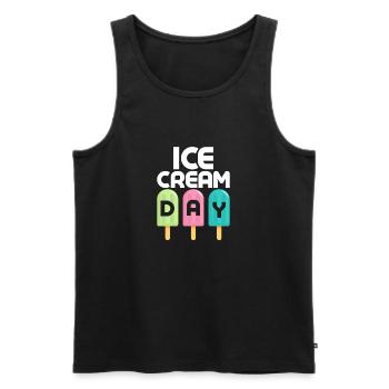 Ice Cream Day Summer Scoop Cone - Men's Premium Organic Tank Top - black - Front - AI Model Male 178 light (178cm)