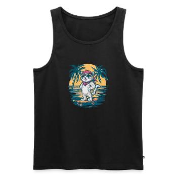 Skate Cat - Cute and Cool Kitten - Men's Premium Organic Tank Top - black - Front - AI Model Male 178 light (178cm)