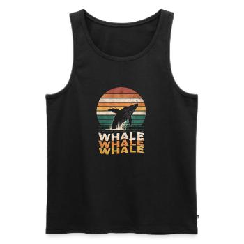 Whale - Nature Protection - Men's Premium Organic Tank Top - black - Front - Michal (187cm)