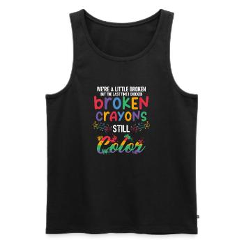 Broken Crayons Still Color Mental Health Awareness - Männer Premium Bio Tank Top - Schwarz - Vorne - Michal (187cm)