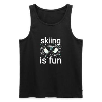 Skiing for children. Skiing is fun - Men's Premium Organic Tank Top - black - Front - AI Model Male 178 light (178cm)