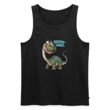 DINOSAURES, BRACHIO SAURUS - Débardeur bio Premium Homme - noir - Devant - AI Model Male 178 light (178cm)
