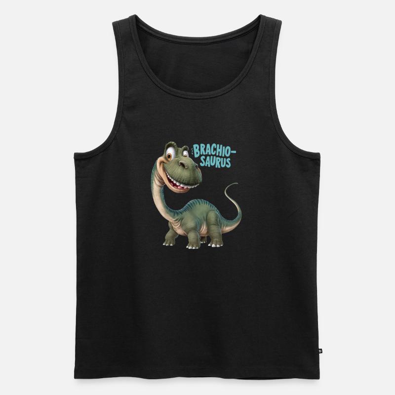 DINOSAURIER, BRACHIO SAURUS - Männer Premium Bio Tank Top - Schwarz