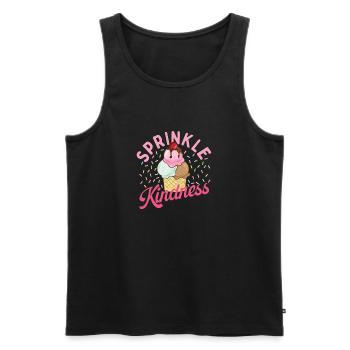 Sprinkle Kindness - Ice Cream Lover Gelato Sweet - Men's Premium Organic Tank Top - black - Front - Michal (187cm)