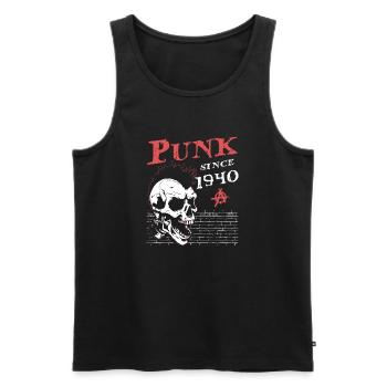 Punk depuis 1940, Punks Not Dead, 84 ans et - Débardeur bio Premium Homme - noir - Devant - Michal (187cm)