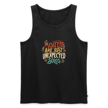 Missteps Are Just Unexpected Solos Dance Humor - Men's Premium Organic Tank Top - black - Front - AI Model Male 178 light (178cm)
