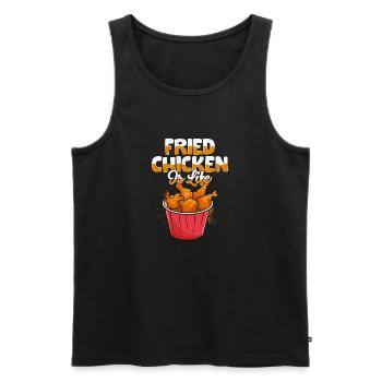 Fried Chicken Is Life Fry Fast Food - Männer Premium Bio Tank Top - Schwarz - Vorne - AI Model Male 178 light (178cm)