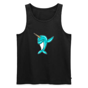 Dabbing Narwhal Lustiges Einhorn Des Meeres Dab Cool - Männer Premium Bio Tank Top - Schwarz - Vorne - AI Model Male 178 light (178cm)