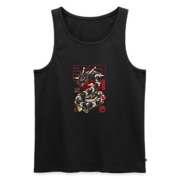 Japon Great sushi Dragon - Débardeur bio Premium Homme - noir - Devant - AI Model Male 178 light (178cm)
