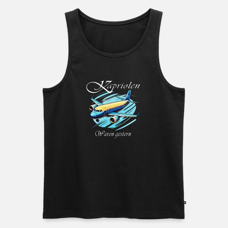 FLUGZEUG Kapriolen waren gestern - Männer Premium Bio Tank Top - Schwarz