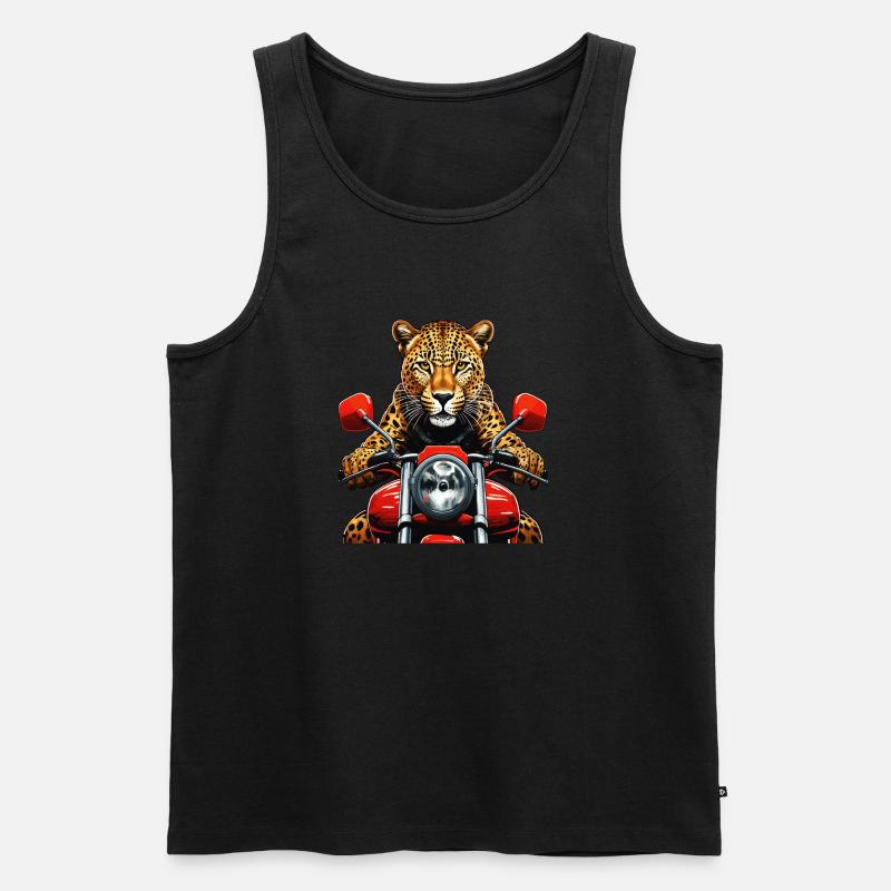 LEOPARD MOTORRAD - Männer Premium Bio Tank Top - Schwarz