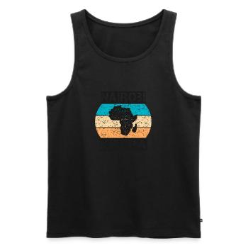 Nairobi Kibera Africa vintage sunset style - Men's Premium Organic Tank Top - black - Front - AI Model Male 178 light (178cm)