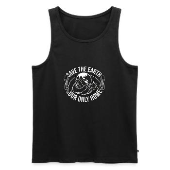 Rette die Erde unser einziges Zuhause - Männer Premium Bio Tank Top - Schwarz - Vorne - AI Model Male 178 light (178cm)