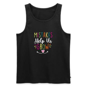 Fehler helfen uns zu wachsen - Lehrer Schüler Schule - Männer Premium Bio Tank Top - Schwarz - Vorne - AI Model Male 178 light (178cm)
