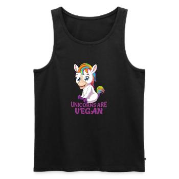 Unicorn are Vegan Lustige Einhorn Design - Männer Premium Bio Tank Top - Schwarz - Vorne - AI Model Male 178 light (178cm)