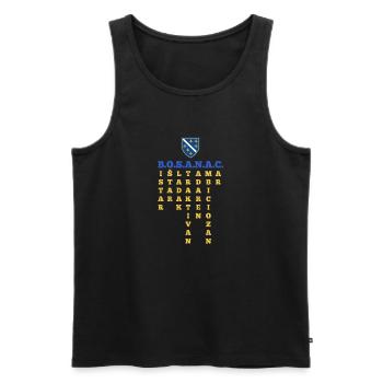 Chemise Bosna drapeau de la Bosnie – Bosniaque parfaite - Débardeur bio Premium Homme - noir - Devant - AI Model Male 178 light (178cm)