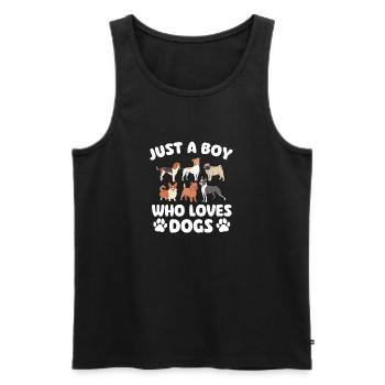 Juste un garçon qui aime les chiens - Dog Lover Propriétaire de chiens - Débardeur bio Premium Homme - noir - Devant - Michal (187cm)
