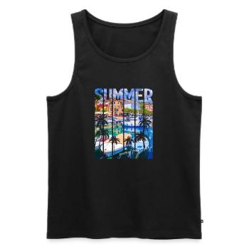 Croatie Croatie Hrvatska voyage été opatija - Débardeur bio Premium Homme - noir - Devant - Michal (187cm)