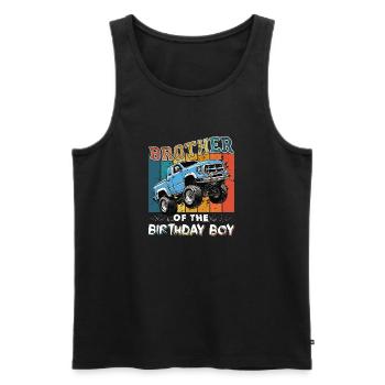 Frère de la fête Monster Truck Birthday Boy - Débardeur bio Premium Homme - noir - Devant - Michal (187cm)