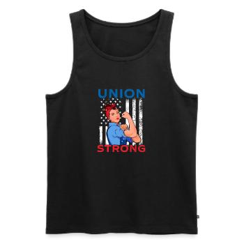 Union Strong Skilled Worker Labor Day - Men's Premium Organic Tank Top - black - Front - AI Model Male 178 light (178cm)