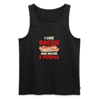Ich mag Speck und vielleicht 3 Leute BBQ-Liebhaber - Männer Premium Bio Tank Top - Schwarz - Vorne - Michal (187cm)