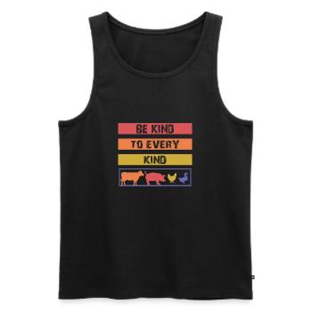 Be Kind to every Kind - Männer Premium Bio Tank Top - Schwarz - Vorne - AI Model Male 178 light (178cm)