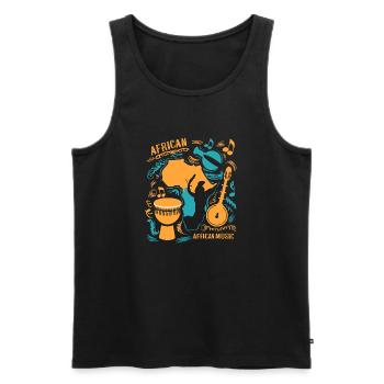 Musique Africaine - Débardeur bio Premium Homme - noir - Devant - Michal (187cm)