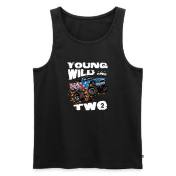 Jung, wild und zwei - Monster Truck zum 2. Geburtstag - Männer Premium Bio Tank Top - Schwarz - Vorne - Michal (187cm)