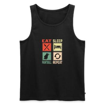 Eat Sleep Paintball Repeat Paintballer Tactical Pl - Männer Premium Bio Tank Top - Schwarz - Vorne - AI Model Male 178 light (178cm)