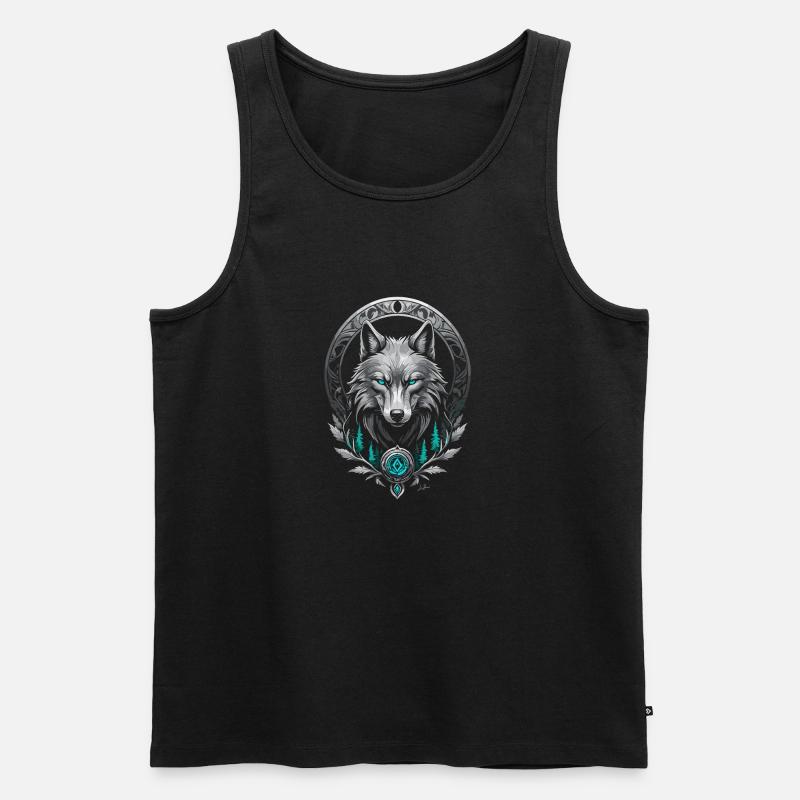 Mittelalterlicher Polarwolf - Männer Premium Bio Tank Top - Schwarz