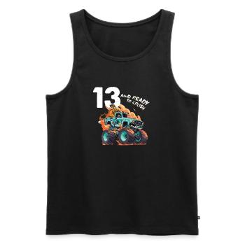13 Year Old & Ready to Crush Monster Truck 13th - Men's Premium Organic Tank Top - black - Front - Michal (187cm)