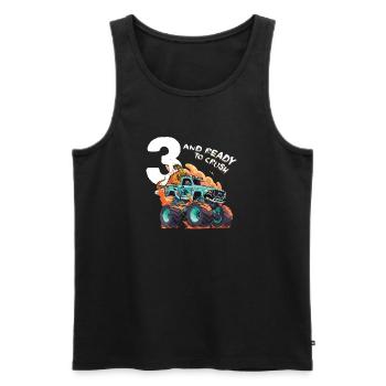 3 Jahre alt und bereit, den Monster Truck 3rd zu zerquetschen - Männer Premium Bio Tank Top - Schwarz - Vorne - AI Model Male 178 light (178cm)
