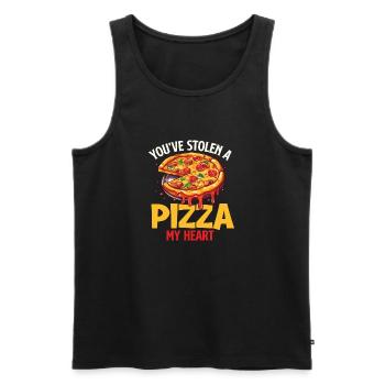 Tu as volé une pizza mon cœur - Food Lover - Débardeur bio Premium Homme - noir - Devant - AI Model Male 178 light (178cm)