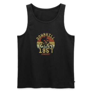 Birthday Downhill Bike Bike January 1957 - Men's Premium Organic Tank Top - black - Front - Michal (187cm)