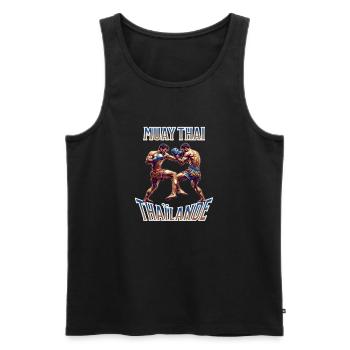 Muay thai , Boxe thaïlandaise - Débardeur bio Premium Homme - noir - Devant - AI Model Male 178 light (178cm)