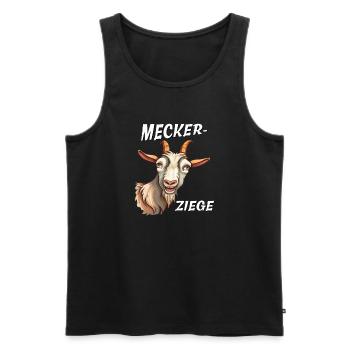 MECKER-ZIEGE - Männer Premium Bio Tank Top - Schwarz - Vorne - AI Model Male 178 light (178cm)