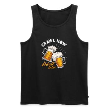 Crawl Now Adult Later Nightlife Pub Crawl - Männer Premium Bio Tank Top - Schwarz - Vorne - AI Model Male 178 light (178cm)