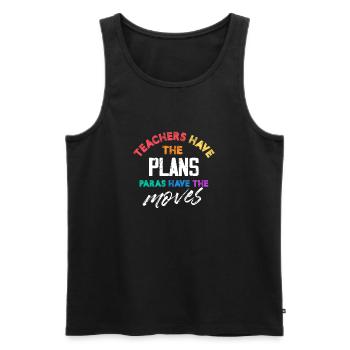 Teachers have the plans Paras have the moves - Men's Premium Organic Tank Top - black - Front - Michal (187cm)