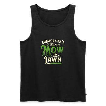 Tut mir leid, dass ich nicht kann, ich muss den Rasen mähen - Gardener - Männer Premium Bio Tank Top - Schwarz - Vorne - Michal (187cm)