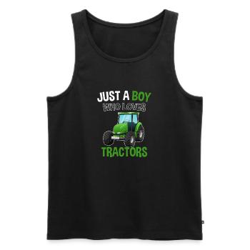 Tracteur agricole Tracteur agricole Tracteur agricole - Débardeur bio Premium Homme - noir - Devant - Michal (187cm)