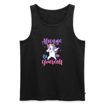 Sei immer du selbst - Mythical Animal Rainbow - Männer Premium Bio Tank Top - Schwarz - Vorne - Michal (187cm)