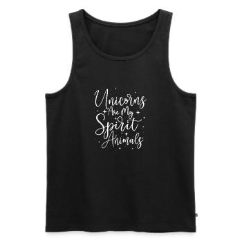 Les licornes sont mes animaux spirituels - Animal mythique - Débardeur bio Premium Homme - noir - Devant - Michal (187cm)