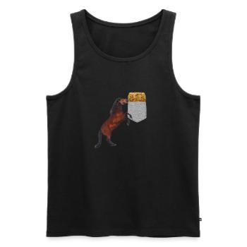 Pferd, das Nach Heu In Ihrer Falschen Tasche Greift Lustig - Männer Premium Bio Tank Top - Schwarz - Vorne - Michal (187cm)