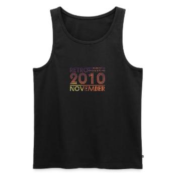Retro Birthday November 2010 - Sunset line - Men's Premium Organic Tank Top - black - Front - Michal (187cm)