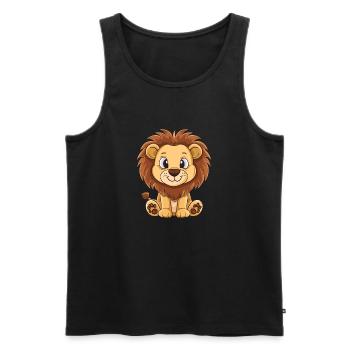 Lion pour les enfants - Débardeur bio Premium Homme - noir - Devant - AI Model Male 178 light (178cm)