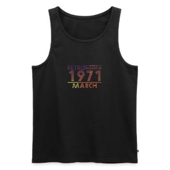 Retro Birthday March 1971 - Sunset line - Men's Premium Organic Tank Top - black - Front - Michal (187cm)